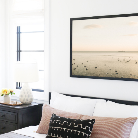 Ocean Sunset, a photo by Sarah Ellefson captures a sweeping coastal view. Shop our collection of landscape prints here!